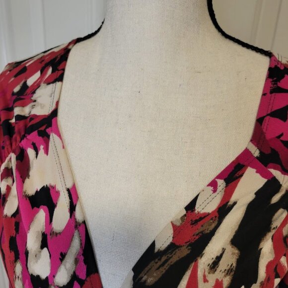 Laundry by Shelli Segal Abstract Print Faux Wrap Dress – Size 10 - Picture 2 of 7